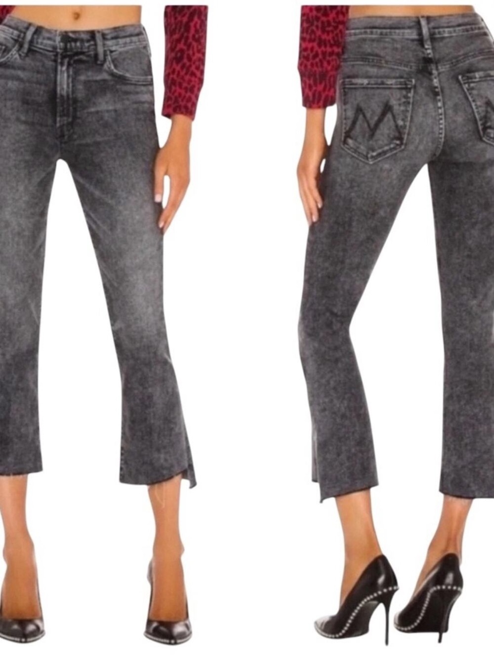 MOTHER Jeans The Insider Crop Step Fray Black 31